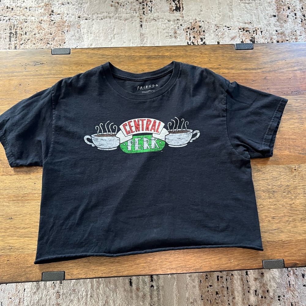 FRIENDS Black Central Perk Crop Top